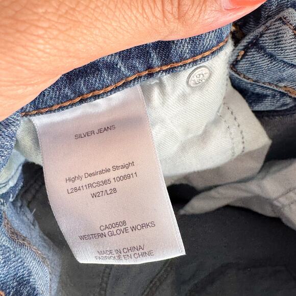 Silver Medium Wash Highly Desirable Straight Leg Jeans - Size 27 - Picture 3 of 6